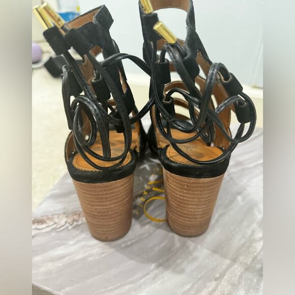 NWT Franco Sarto, Connie black gladiator block sandals, size 7M - Picture 4 of 7